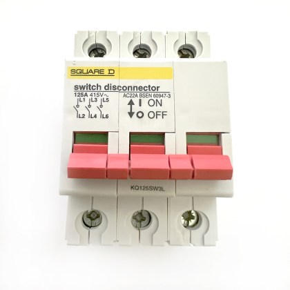 Square D KQ125SW3L AC22A 125A 125 Amp 3 Pole Phase Isolator Main Switch Disconnector
